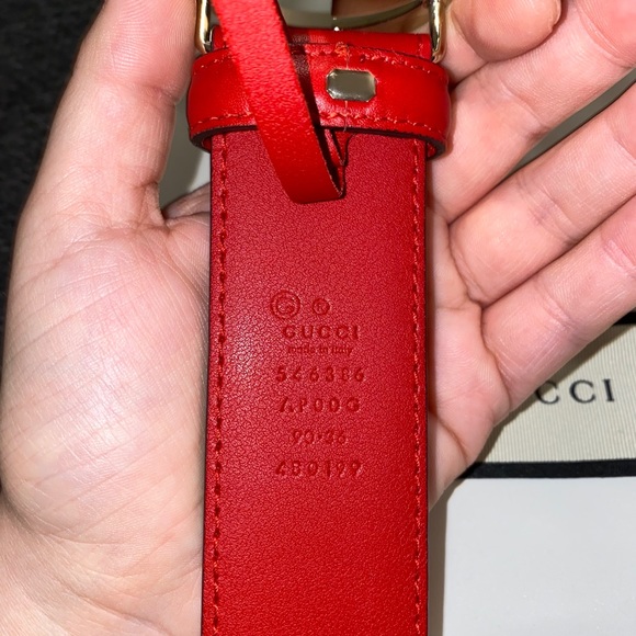 Red Leather Gucci Belt Women’s size 90 main image 3
